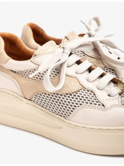 Leren sneakers beige