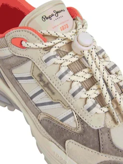 Leren sneakers beige