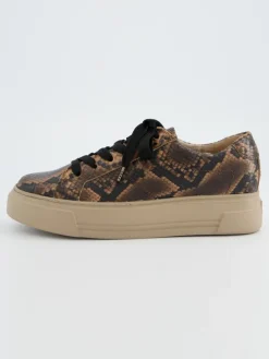 Leren sneakers beige/bruin