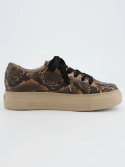 Leren sneakers beige/bruin