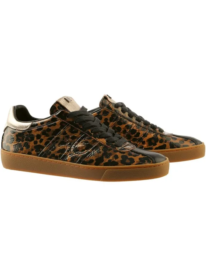 Leren sneakers bruin/lichtbruin/zwart