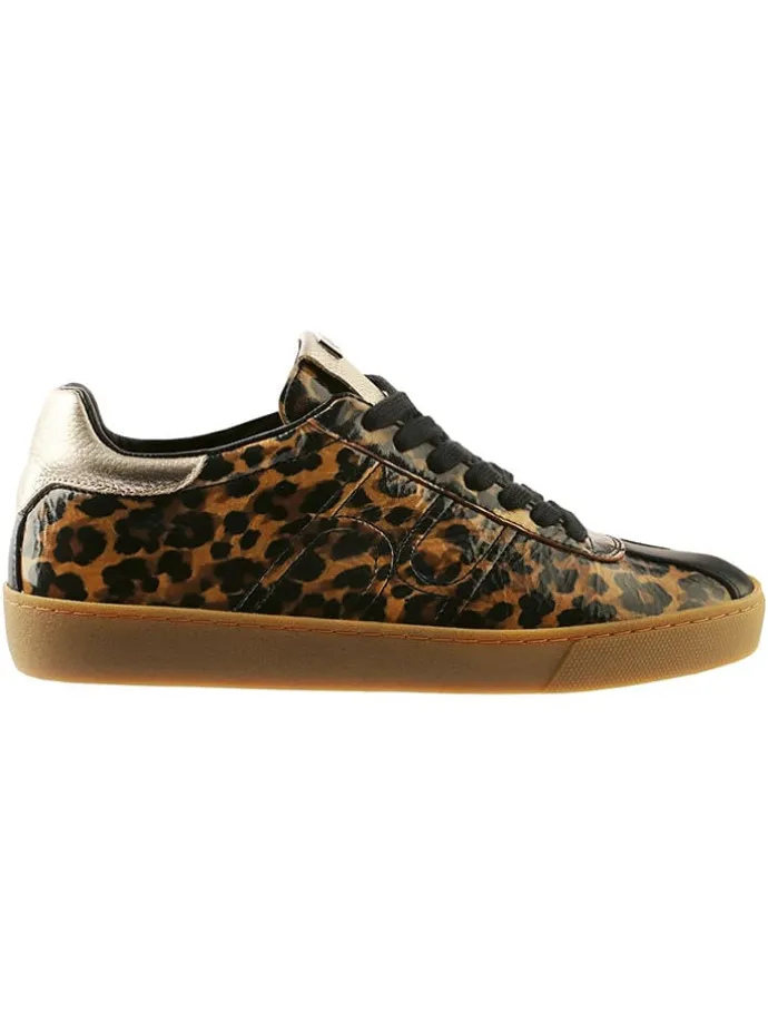Leren sneakers bruin/lichtbruin/zwart