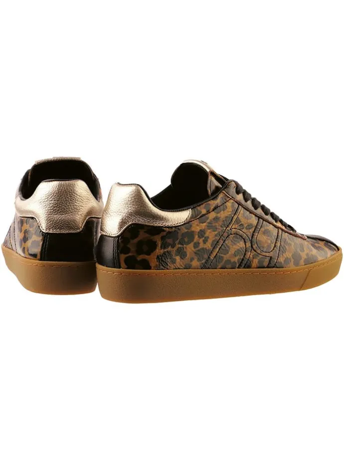 Leren sneakers bruin/lichtbruin/zwart