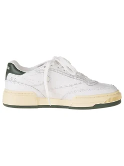 Leren sneakers "Club C Vintage" wit/kaki