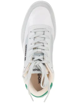 Leren sneakers "Club C" wit/crème/groen