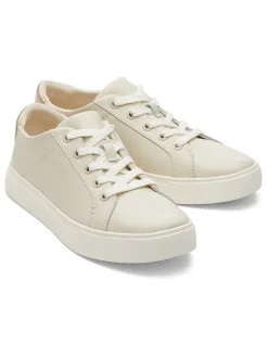 Leren sneakers crème/goudkleurig