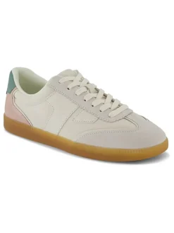Leren sneakers crème/lichtroze/groen