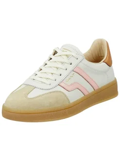 Leren sneakers "Cuzima" lichtbruin/crème/lichtroze