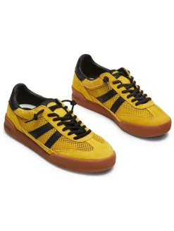 Leren sneakers geel/zwart