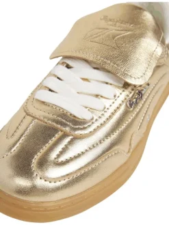 Leren sneakers goudkleurig