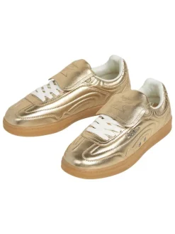 Leren sneakers goudkleurig