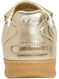 Leren sneakers goudkleurig