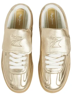 Leren sneakers goudkleurig