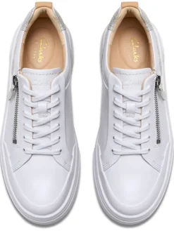 Leren sneakers "Hollyhock Zip" wit/zilverkleurig