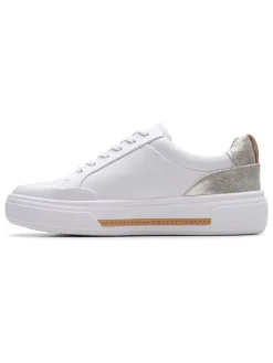 Leren sneakers "Hollyhock Zip" wit/zilverkleurig