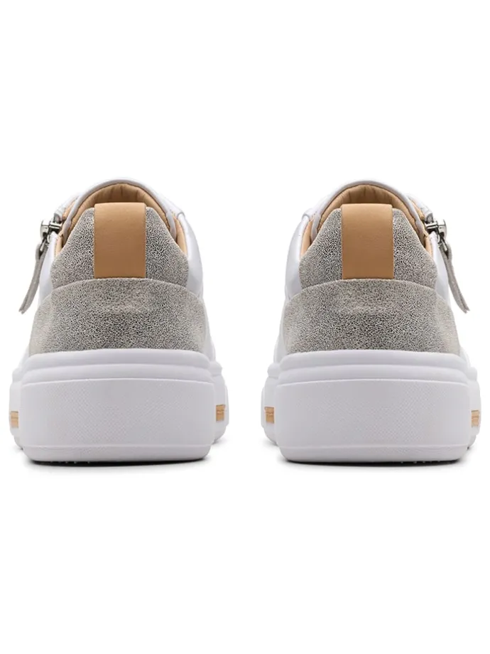 Leren sneakers "Hollyhock Zip" wit/zilverkleurig