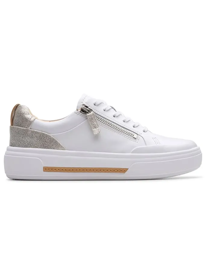 Leren sneakers "Hollyhock Zip" wit/zilverkleurig