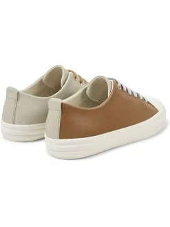 Leren sneakers lichtbruin/beige