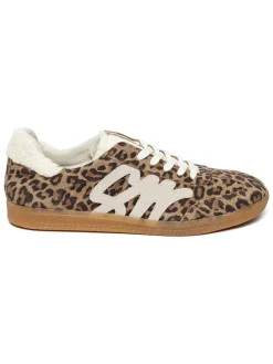 Leren sneakers lichtbruin/bruin