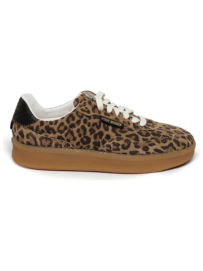Leren sneakers lichtbruin/bruin