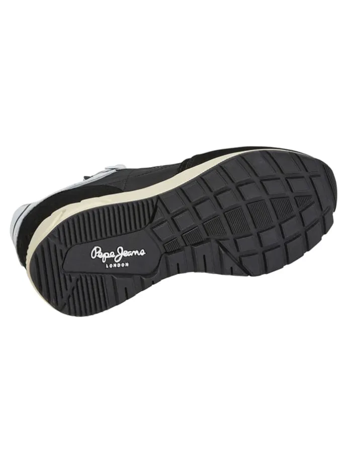 Leren sneakers "Marlon" zwart/zilverkleurig