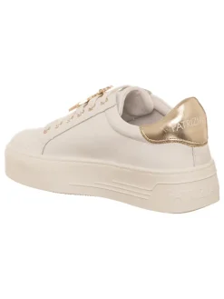 Leren sneakers wit/goudkleurig