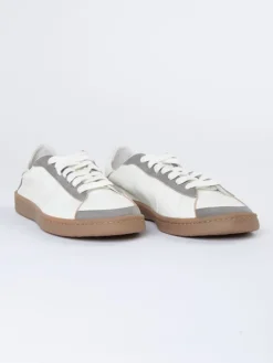 Leren sneakers wit/grijs