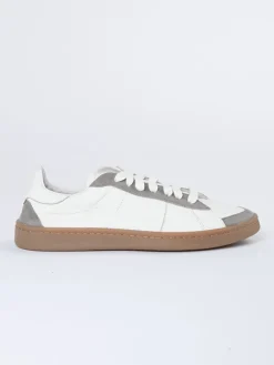 Leren sneakers wit/grijs