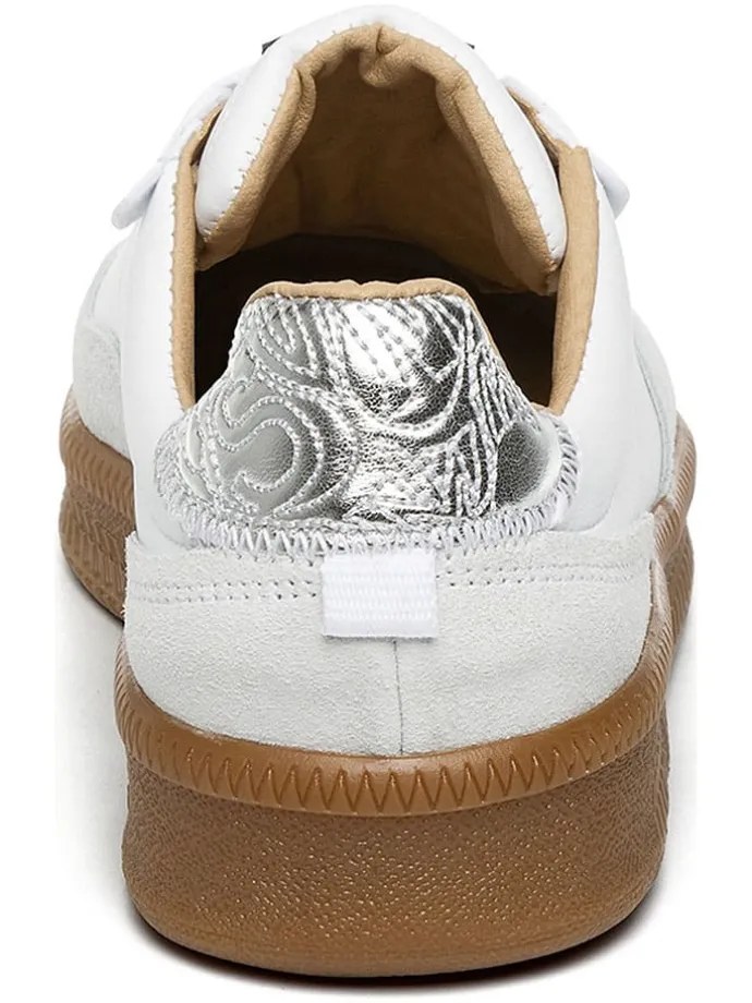 Leren sneakers wit/zilverkleurig
