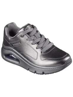 Leren sneakers zilverkleurig