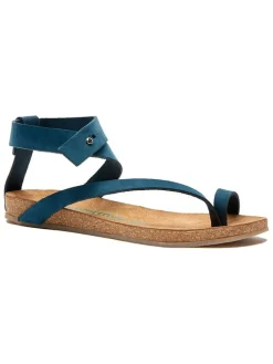 Leren teensandalen donkerblauw