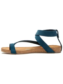 Leren teensandalen donkerblauw