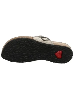 Leren teenslippers beige