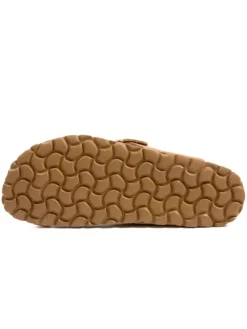 Leren teenslippers bruin
