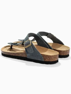 Leren teenslippers 