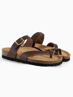 Leren teenslippers 