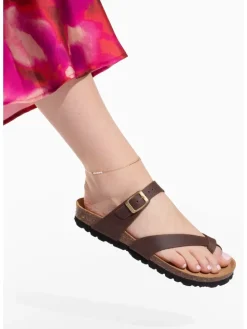 Leren teenslippers 