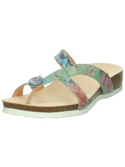 Leren teenslippers "Julia" groen