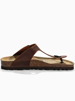 Leren teenslippers 