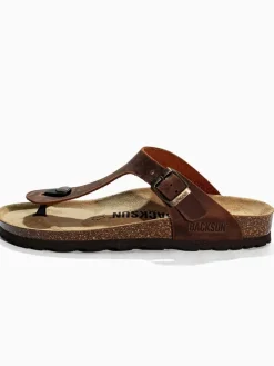 Leren teenslippers 