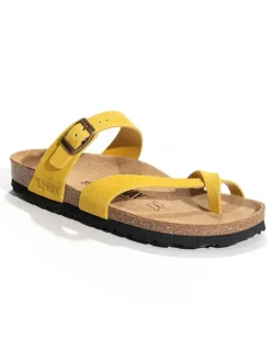 Leren teenslippers 