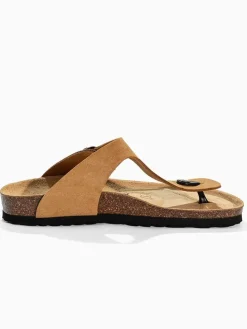 Leren teenslippers 