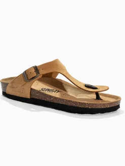 Leren teenslippers 