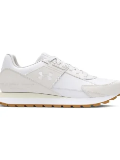 Leren trainingsschoenen beige/wit