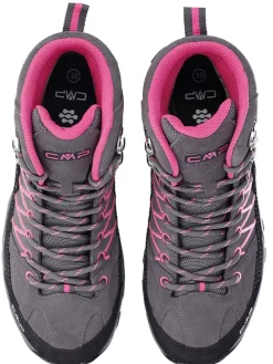 Leren trekkingboots "Rigel Mid" antraciet/roze
