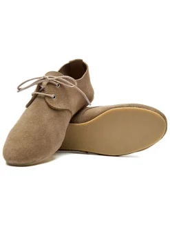 Leren veterschoenen beige/grijs