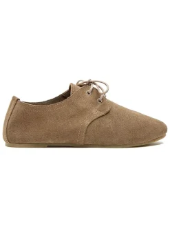 Leren veterschoenen beige/grijs