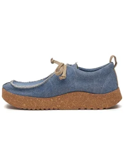 Leren veterschoenen blauw