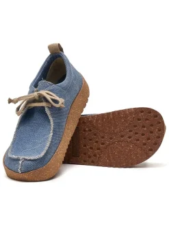 Leren veterschoenen blauw