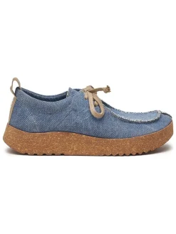 Leren veterschoenen blauw